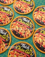Patch thêu nhuộm màu chỉ hình tròn Chân gà theo yêu cầu