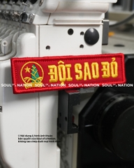 Patch thêu hình chữ nhật Đội Sao Đỏ theo yêu cầu