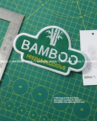 Patch thêu hình ôm viền BAMBOO theo yêu cầu