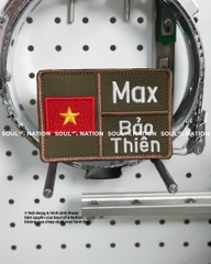 Patch thêu hình chữ nhật Max, Bảo Thiên theo yêu cầu