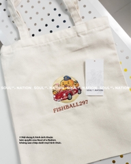 Túi Tote thêu Fishball theo yêu cầu
