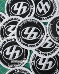Patch thêu hình tròn COOL FOR SCHOOL theo yêu cầu