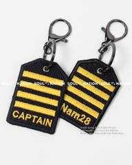 Móc khoá thêu hình ôm viền Captain Nam 28 theo yêu cầu