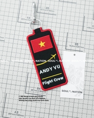 Móc khoá thêu hình ôm viền Flight Crew theo yêu cầu