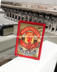 Patch thêu nhuộm màu chỉ hình chữ nhật Câu Lạc Bộ Bóng Đá theo yêu cầu