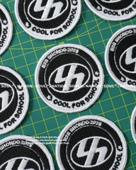 Patch thêu hình tròn COOL FOR SCHOOL theo yêu cầu