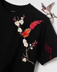 Áo Thun Thêu Ruy Băng Thủ Công - Phụng Điểu Thưởng Mai