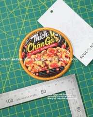 Patch thêu nhuộm màu chỉ hình tròn Chân gà theo yêu cầu