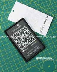 Patch thêu hình chữ nhật Mã QR Vietcombank theo yêu cầu