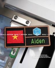 Patch thêu hình chữ nhật Aiden theo yêu cầu