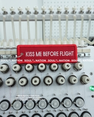 Móc khoá thêu hình ôm viền MONEY FIRST FLY LATER theo yêu cầu