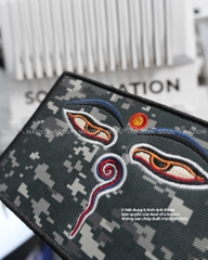 Patch thêu hình chữ nhật Đôi mắt Camo theo yêu cầu