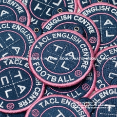 Móc khoá thêu hình tròn TACL FOOTBALL theo yêu cầu
