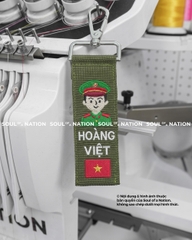 Móc khoá thêu hình ôm viền Cảnh Sát Hình Sự theo yêu cầu