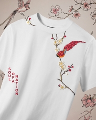 Áo Thun Thêu Ruy Băng Thủ Công - Phụng Điểu Thưởng Mai