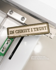Patch thêu hình chữ nhật IN JESUS I TRUST theo yêu cầu