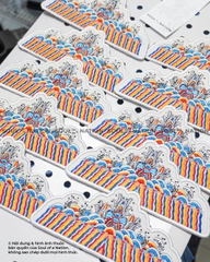 Patch thêu hình ôm viền Sóng Biển Ngũ Sắc theo yêu cầu