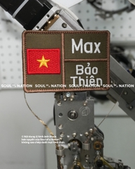 Patch thêu hình chữ nhật Max, Bảo Thiên theo yêu cầu