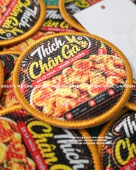 Patch thêu nhuộm màu chỉ hình tròn Chân gà theo yêu cầu