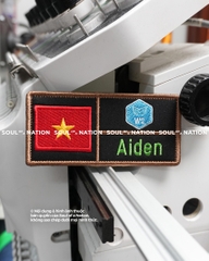 Patch thêu hình chữ nhật Aiden theo yêu cầu