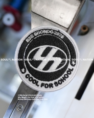 Patch thêu hình tròn COOL FOR SCHOOL theo yêu cầu