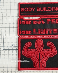 Patch thêu hình chữ nhật BODY BUILDING theo yêu cầu