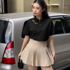 Áo Polo - Chim Lạc In Nhũ Vàng