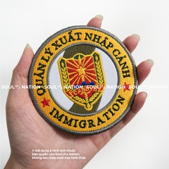 Patch thêu hình tròn Quản Lý Xuất Nhập Cảnh Mẫu 1 theo yêu cầu