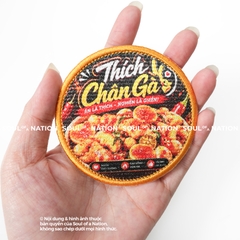 Patch thêu nhuộm màu chỉ hình tròn Chân gà theo yêu cầu