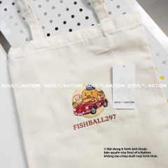 Túi Tote thêu Fishball theo yêu cầu