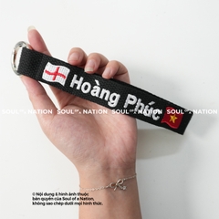 Móc khóa thêu ôm viền Hoàng Phúc theo yêu cầu