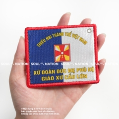 Patch thêu nhuộm màu chỉ hình chữ nhật Giáo Xứ Chợ Lớn theo yêu cầu