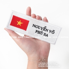 Patch thêu hình chữ nhật Nguyễn Võ Phù Sa mẫu 1 theo yêu cầu