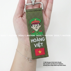 Móc khoá thêu hình ôm viền Cảnh Sát Hình Sự theo yêu cầu