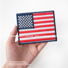 Patch thêu hình chữ nhật Cờ Mỹ theo yêu cầu