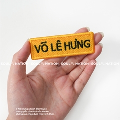 Patch thêu hình chữ nhật Tên Võ Lê Hưng, Tèo theo yêu cầu