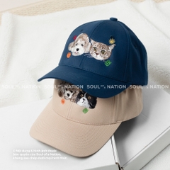 Dự án nón lưỡi trai thêu chân dung thú cưng 4 pet chó mèo