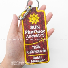 Móc khoá thêu hình ôm viền Tiếp viên hàng không SPA Cabin Manager theo yêu cầu