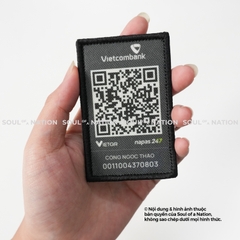 Patch thêu hình chữ nhật Mã QR Vietcombank theo yêu cầu