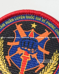 Patch thêu nhuộm màu chỉ hình tròn Phòng Chống Khủng Bố theo yêu cầu