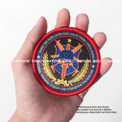 Patch thêu nhuộm màu chỉ hình tròn Phòng Chống Khủng Bố theo yêu cầu