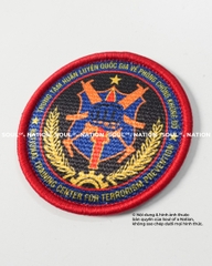 Patch thêu nhuộm màu chỉ hình tròn Phòng Chống Khủng Bố theo yêu cầu