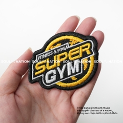 Patch thêu hình ôm viền Super Gym theo yêu cầu