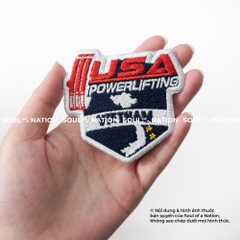 Patch thêu hình ôm viền USA Powerlifting theo yêu cầu