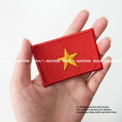 Patch thêu hình chữ nhật cờ Việt Nam theo yêu cầu
