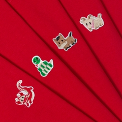 Áo Thun Trẻ Em - Thêu 12 Con Giáp Cute Đỏ