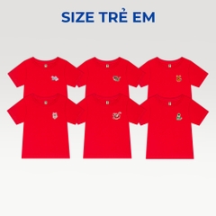 Áo Thun Trẻ Em - Thêu 12 Con Giáp Cute Đỏ