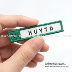 Patch thêu hình chữ nhật custom tên PTDA3 theo yêu cầu