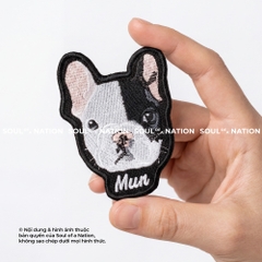 Patch thêu hình ôm viền chân dung thú cưng 