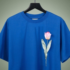 Áo Thun Thêu Ruy Băng Thủ Công - Hoa Tulip Hồng Tô Màu Nước